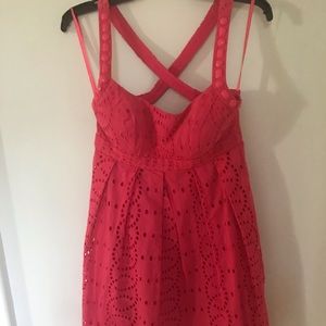 INC beautiful eyelet flared dress